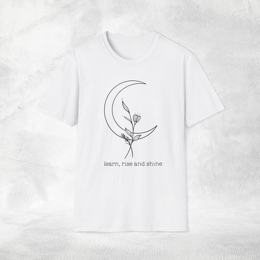 Women's Slogan T-shirt learn, rise and shine