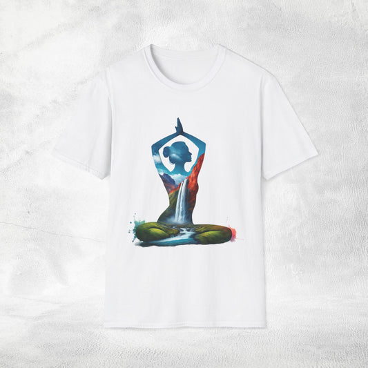 Womens yoga shirt meditate pose
