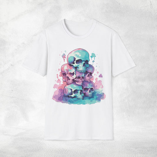 Unisex Gothic Shirt Pastel Skull