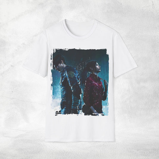 Unisex gaming shirt Resident Evil Claire Redfield and Leon S. Kennedy