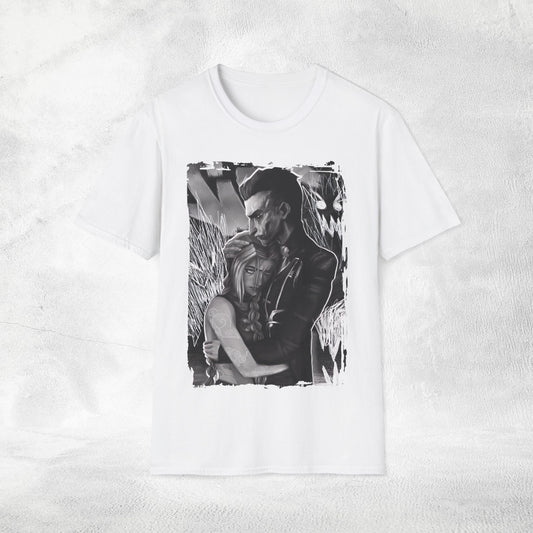 Unisex Gaming shirt Arcane Series LOL Jinx and Silco black & white edition