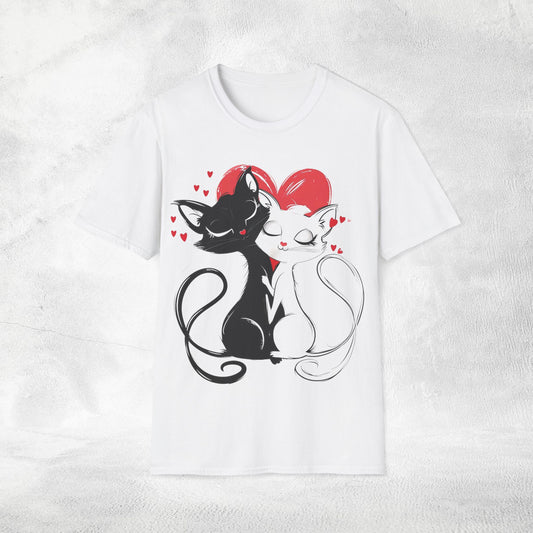 Unisex couples T-Shirt loving cats