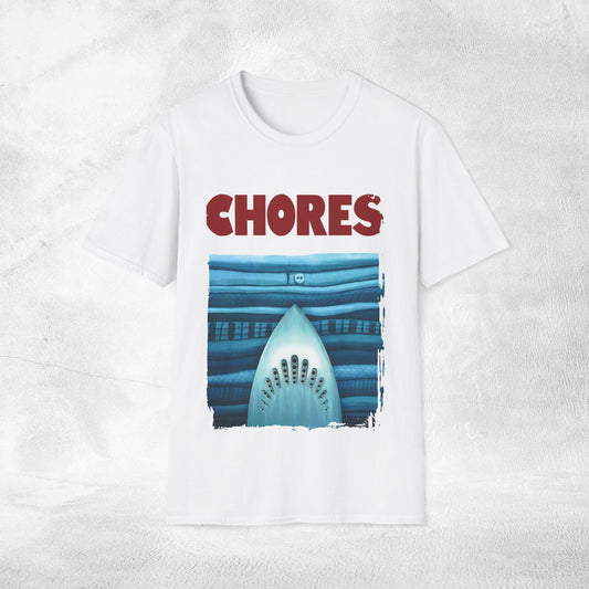Unisex movie shirt Jaws Parody Chores