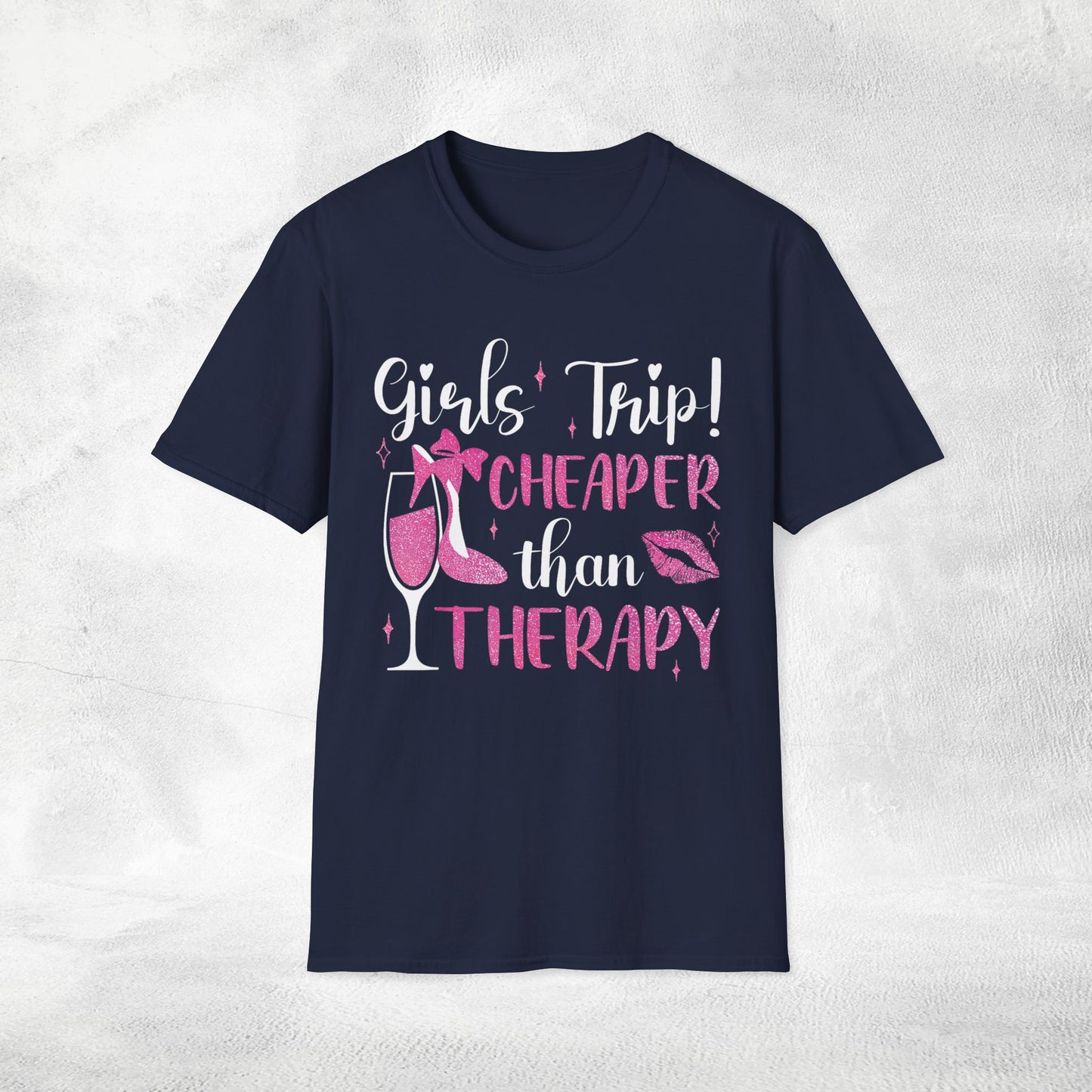 women shirt girls trip cheaper than therapy