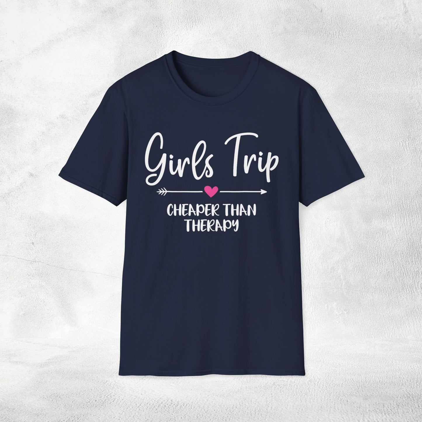 women shirt girls trip cheaper than therapy