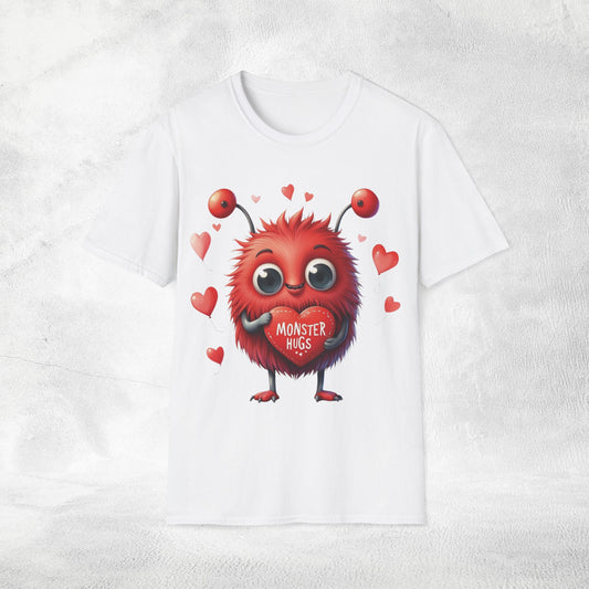 Unisex couples t-shirt valentine monster
