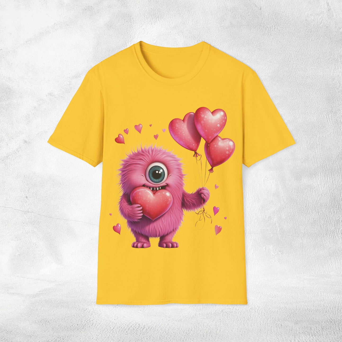 Unisex couples t-shirt valentine monster