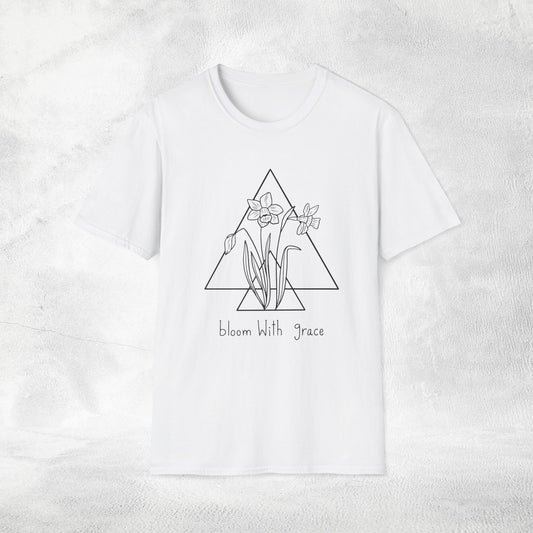 Women's Slogan T-shirt bloom with grace