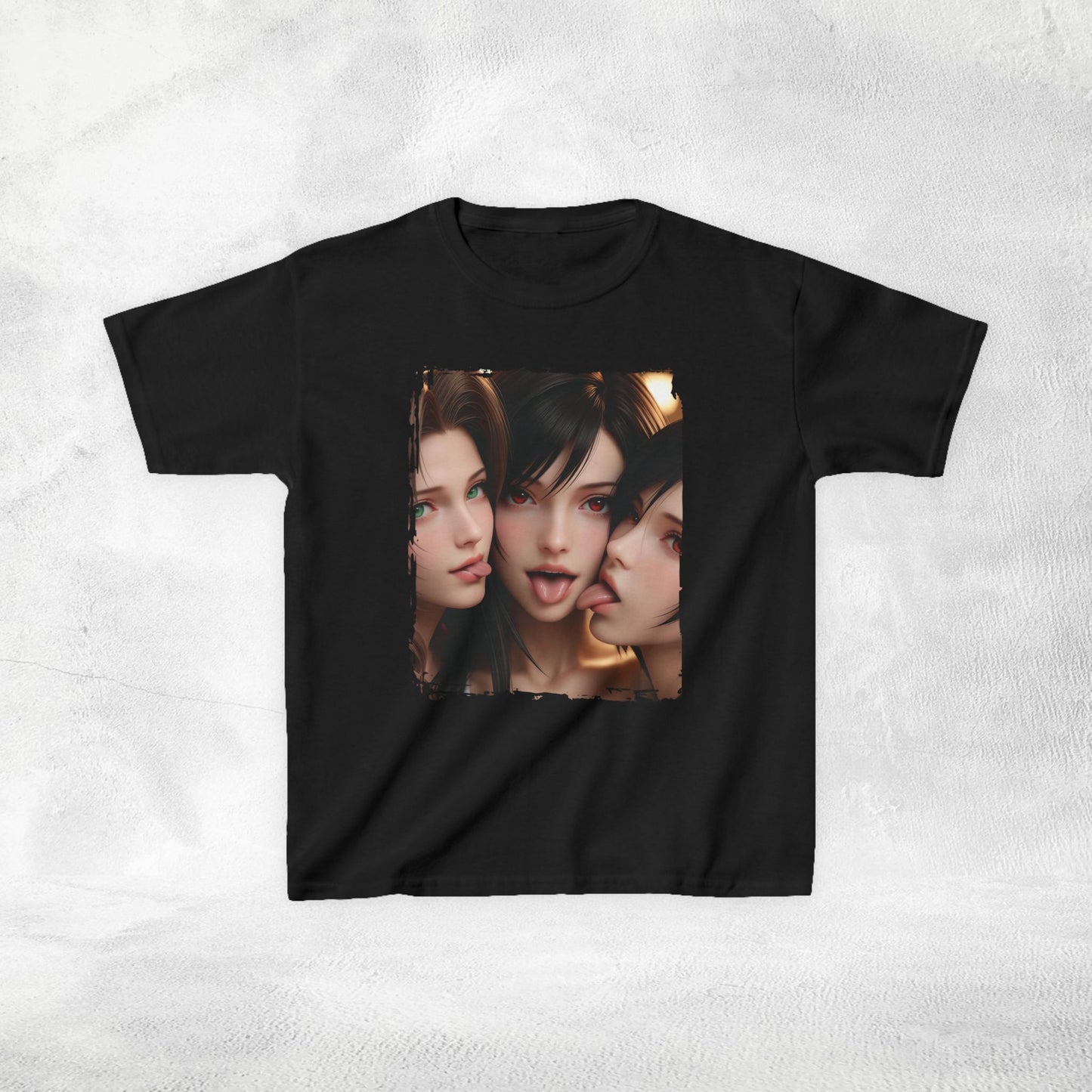 Kids  gaming shirt Final Fantasy Tifa Lockhart and Aerith Gainsborough Yuffie Kisaragi