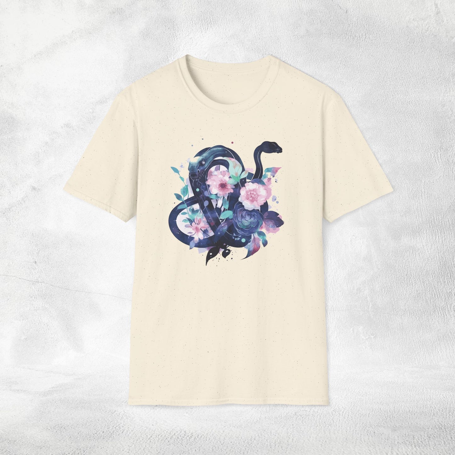 Unisex Gothic Shirt Pastel Flower Snake