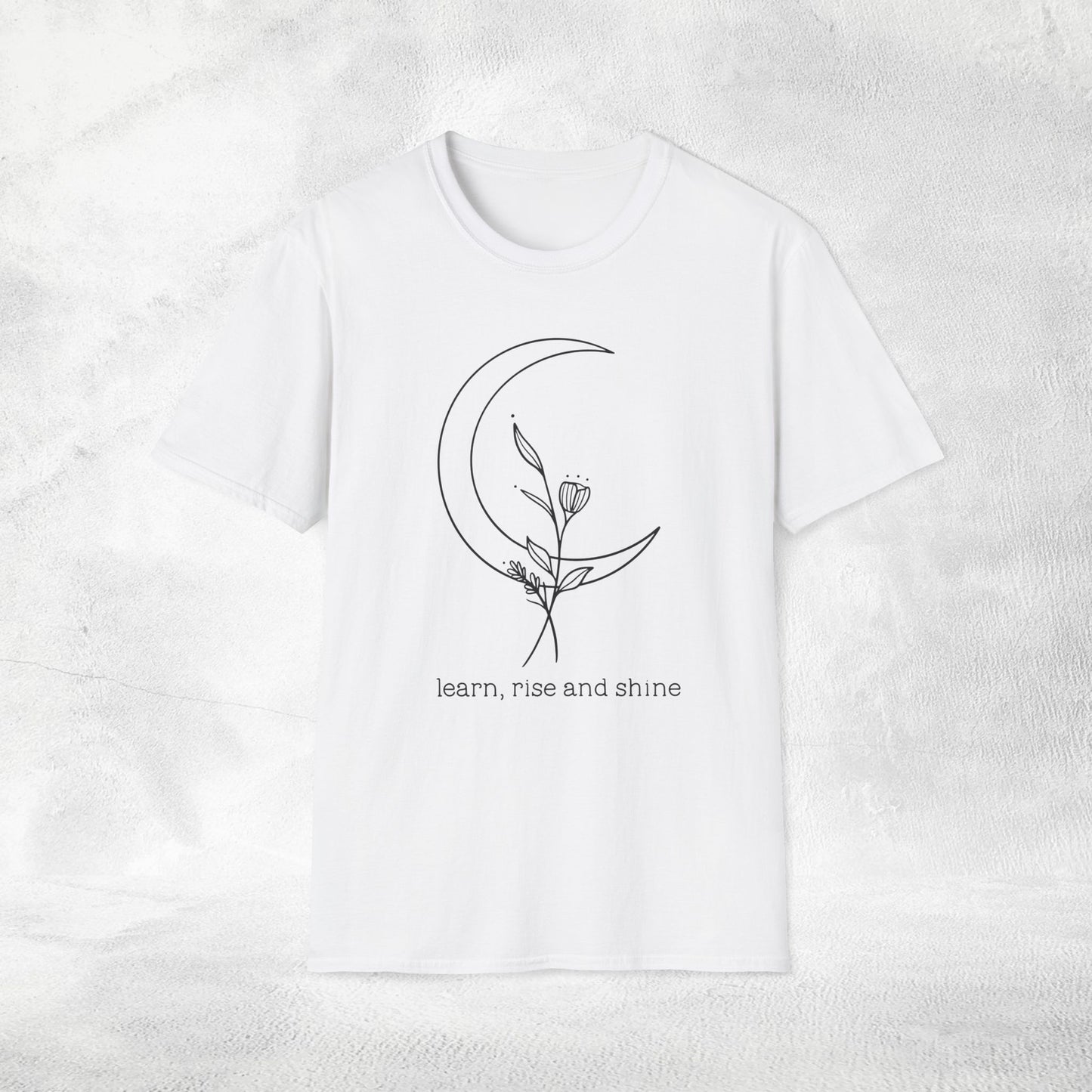 Women's Slogan T-shirt learn, rise and shine