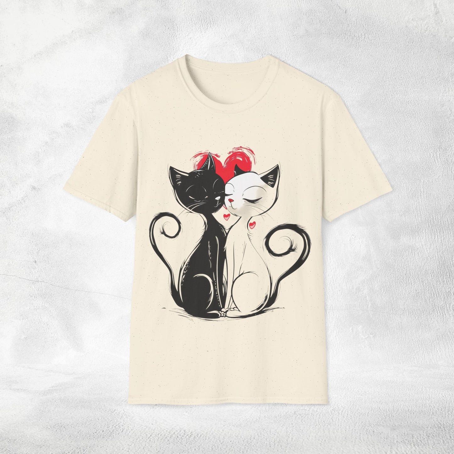 Unisex couples T-Shirt loving cats