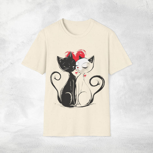 Unisex couples T-Shirt loving cats