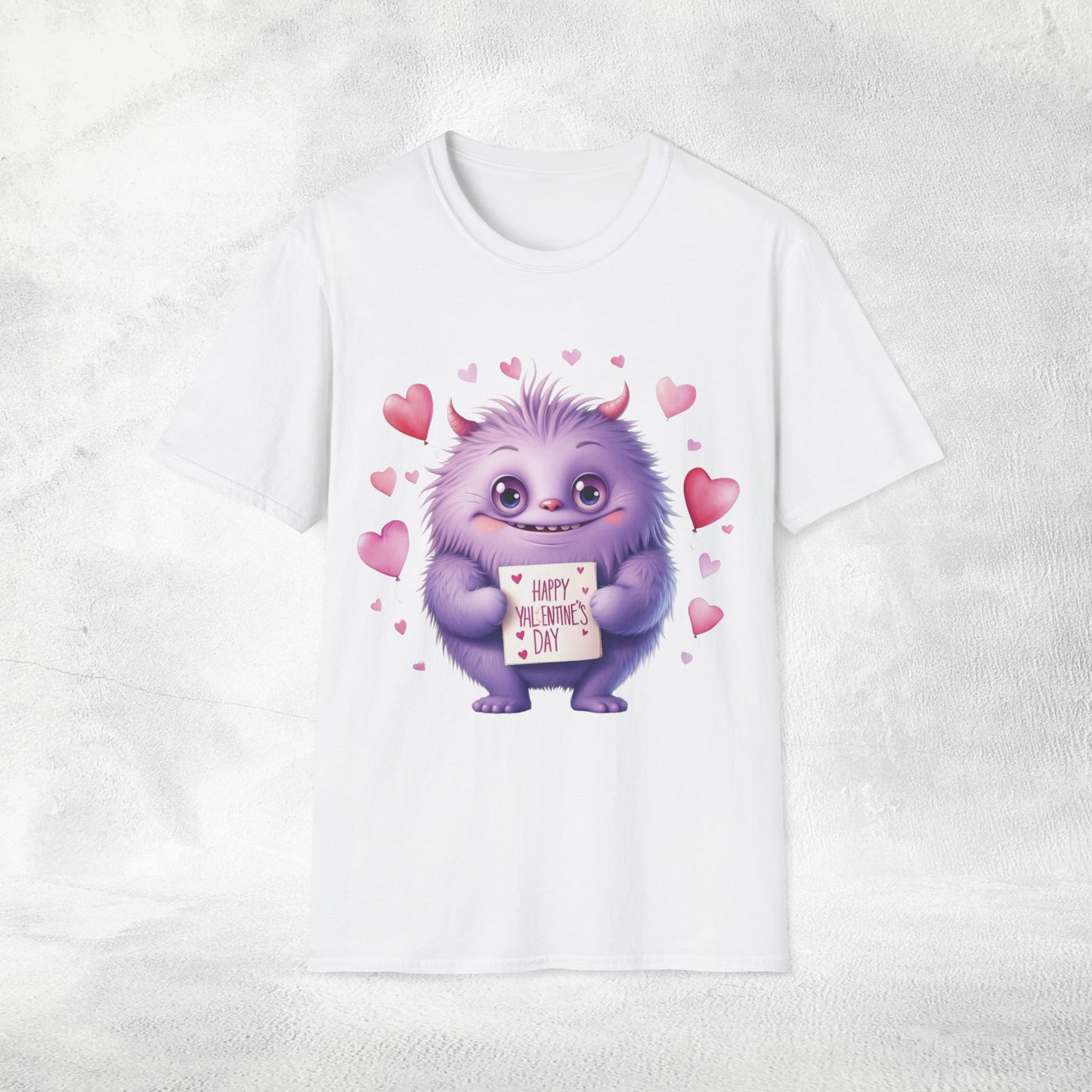 Unisex couples t-shirt valentine monster