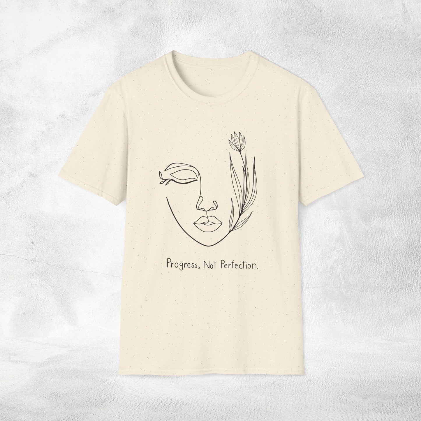 Women's Slogan T-shirt progress, not perfection