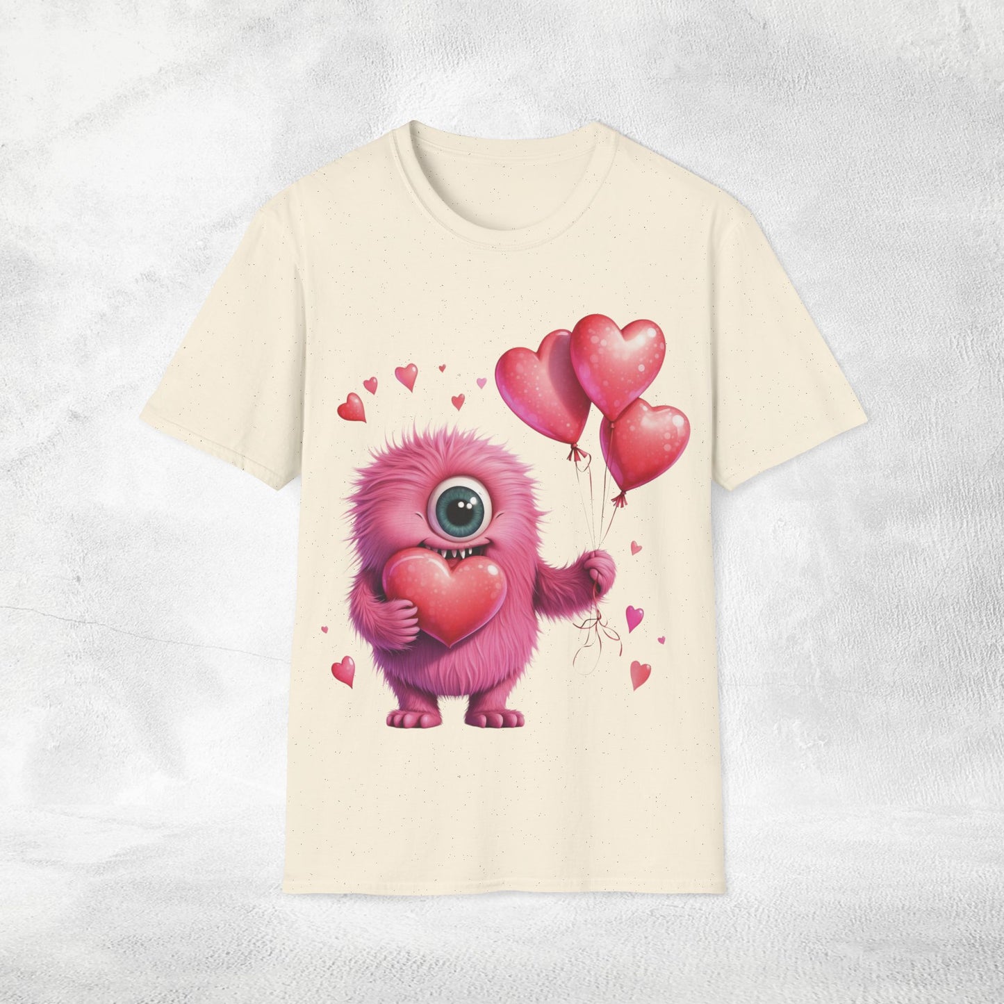 Unisex couples t-shirt valentine monster