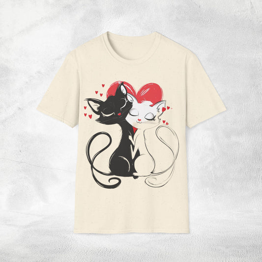 Unisex couples T-Shirt loving cats