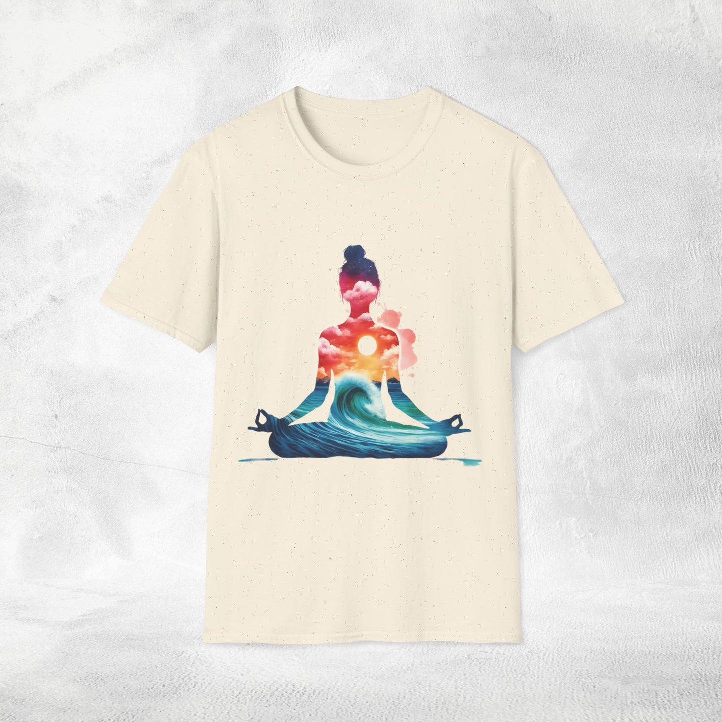 Womens yoga shirt meditate pose