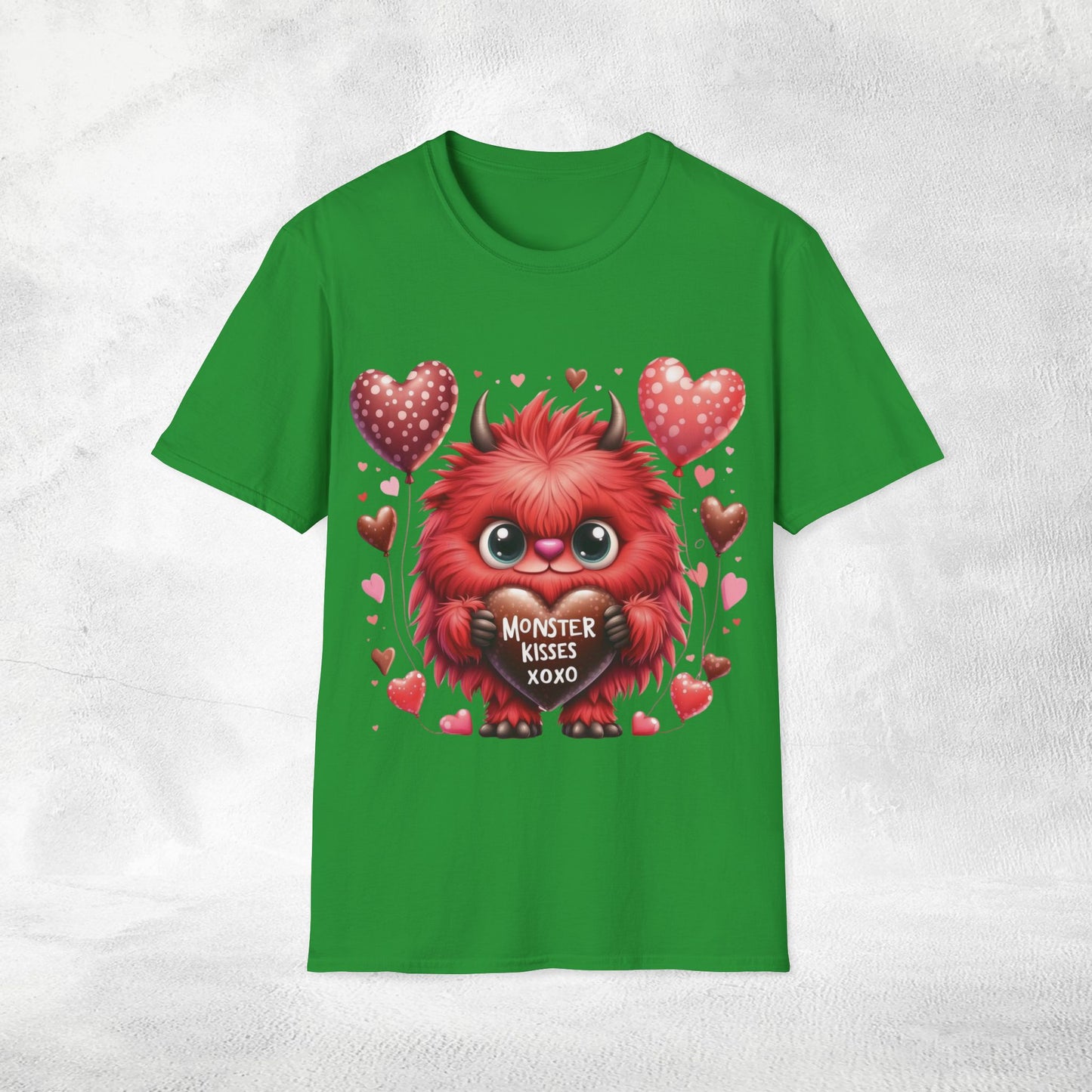 Unisex couples t-shirt valentine monster