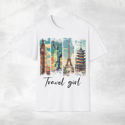 Women T-shirt travel girl vacation tee