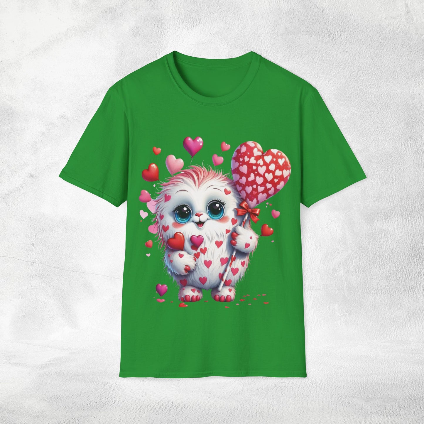 Unisex couples t-shirt valentine monster