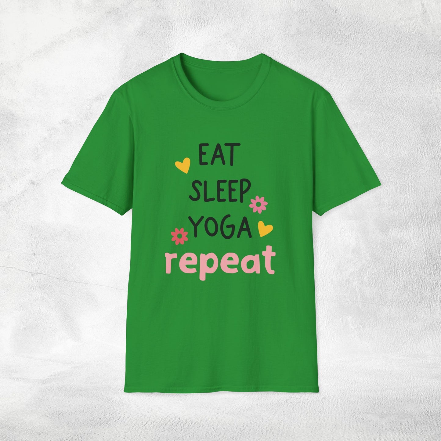 Women's yoga shirt eat sleep yoga repeat
