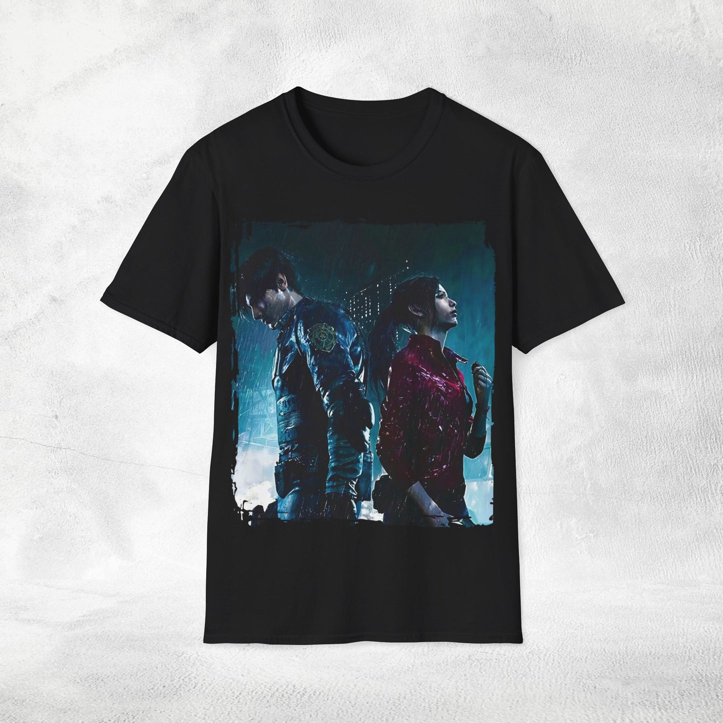Unisex gaming shirt Resident Evil Claire Redfield and Leon S. Kennedy