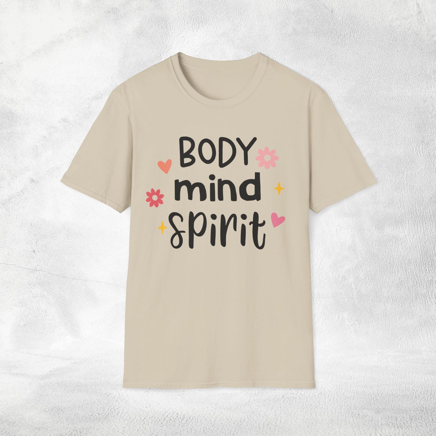 Women's yoga shirt body mind spirit