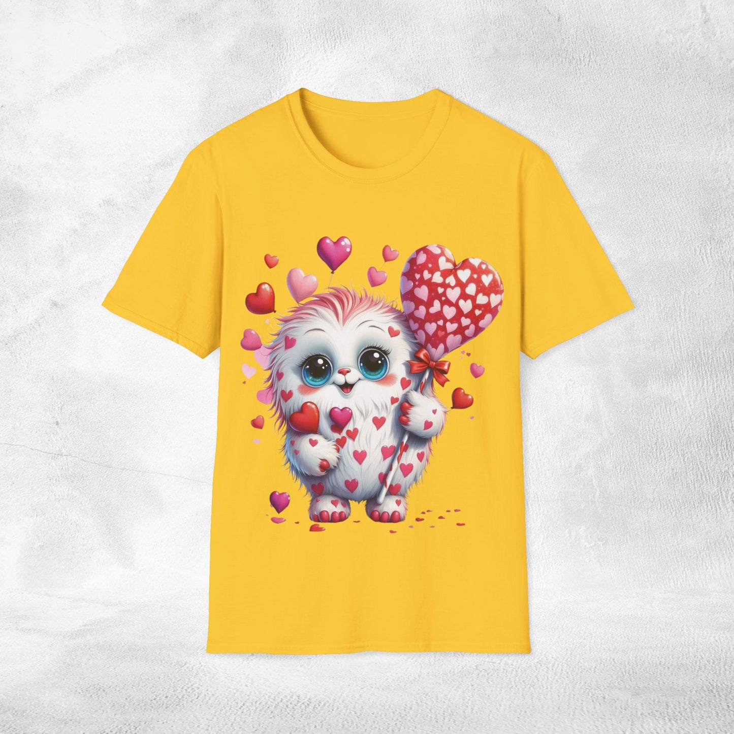 Unisex couples t-shirt valentine monster