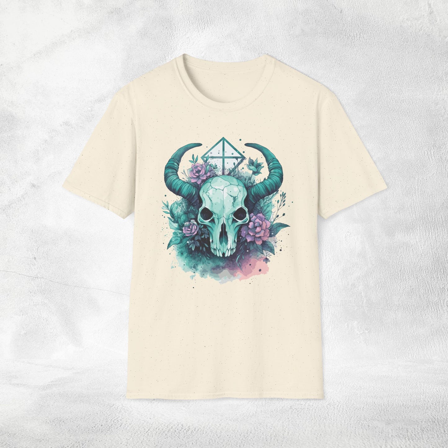 Unisex Gothic Shirt Pastel Baphomet Skull