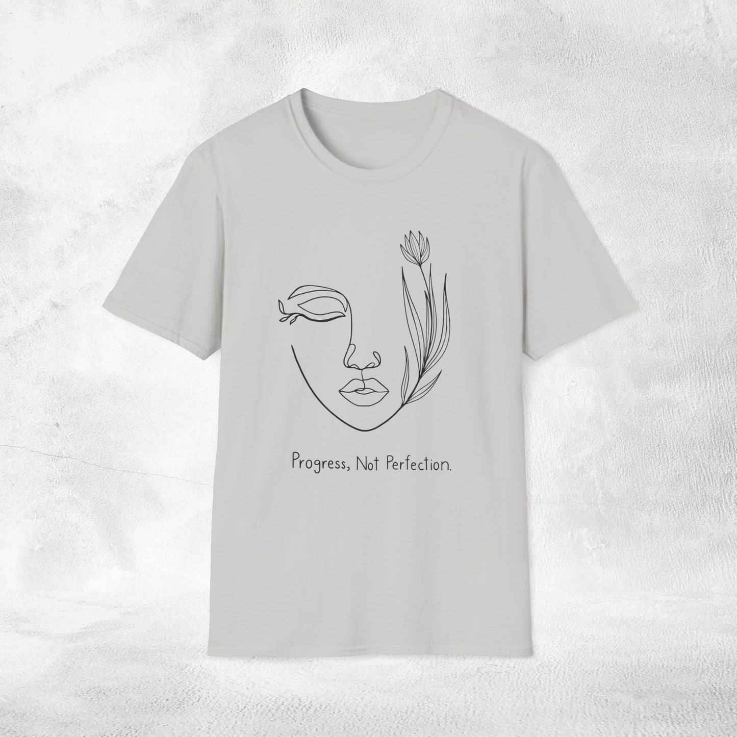 Women's Slogan T-shirt progress, not perfection