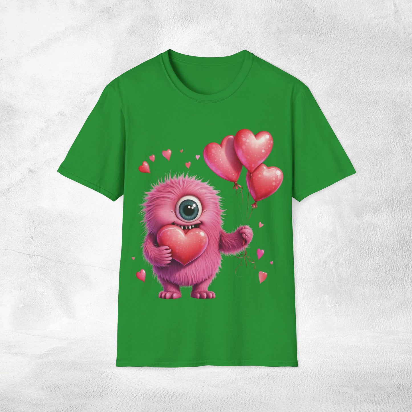 Unisex couples t-shirt valentine monster