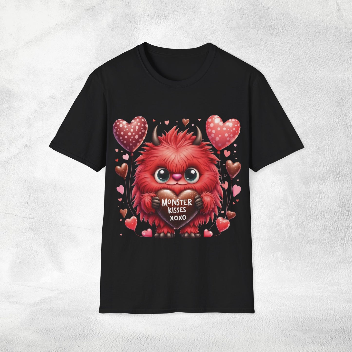 Unisex couples t-shirt valentine monster