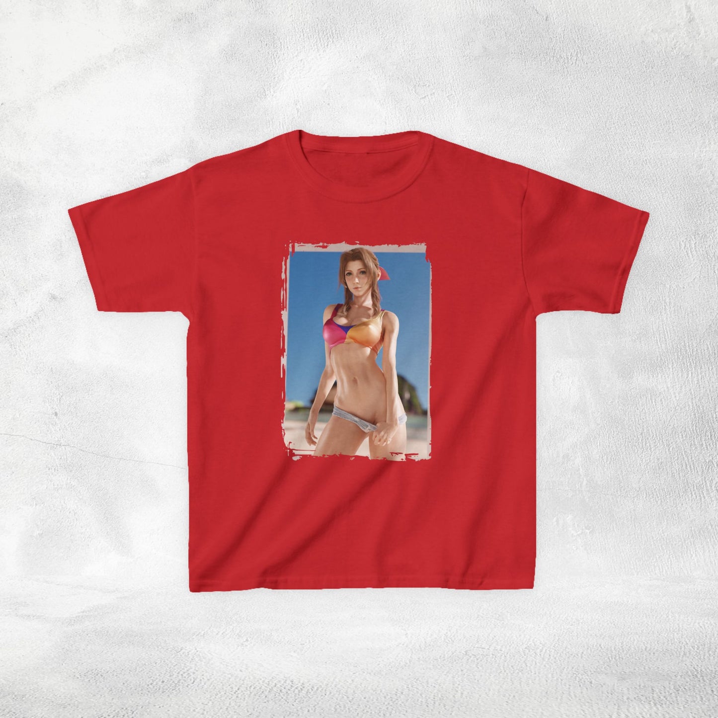 Kids  gaming shirt Final Fantasy Aerith  swimsuit