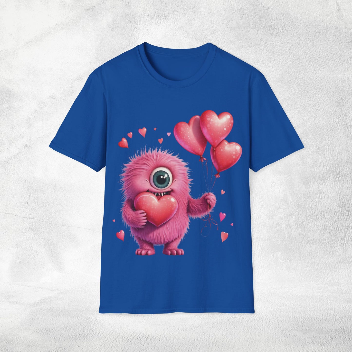 Unisex couples t-shirt valentine monster