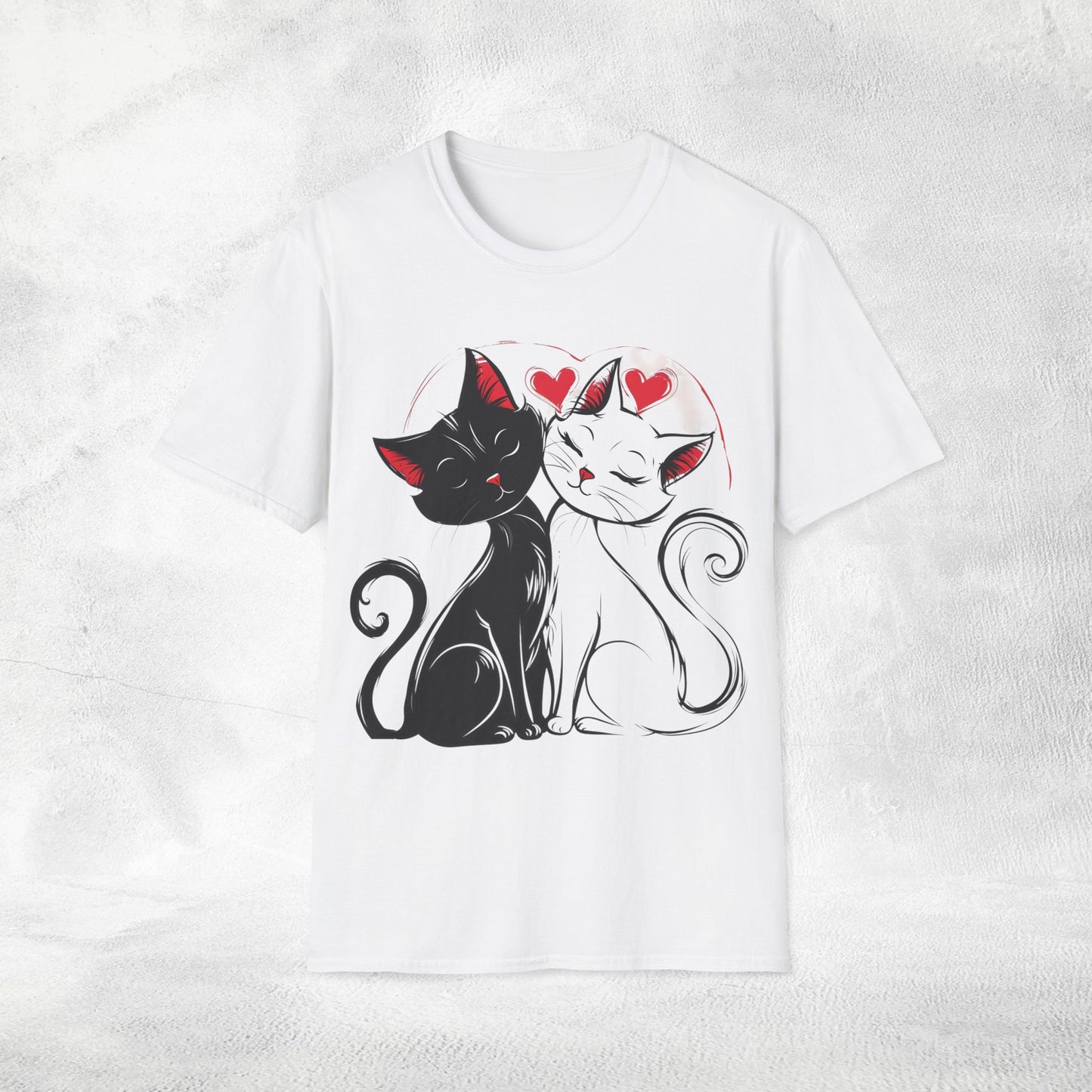 Unisex couples T-Shirt loving cats