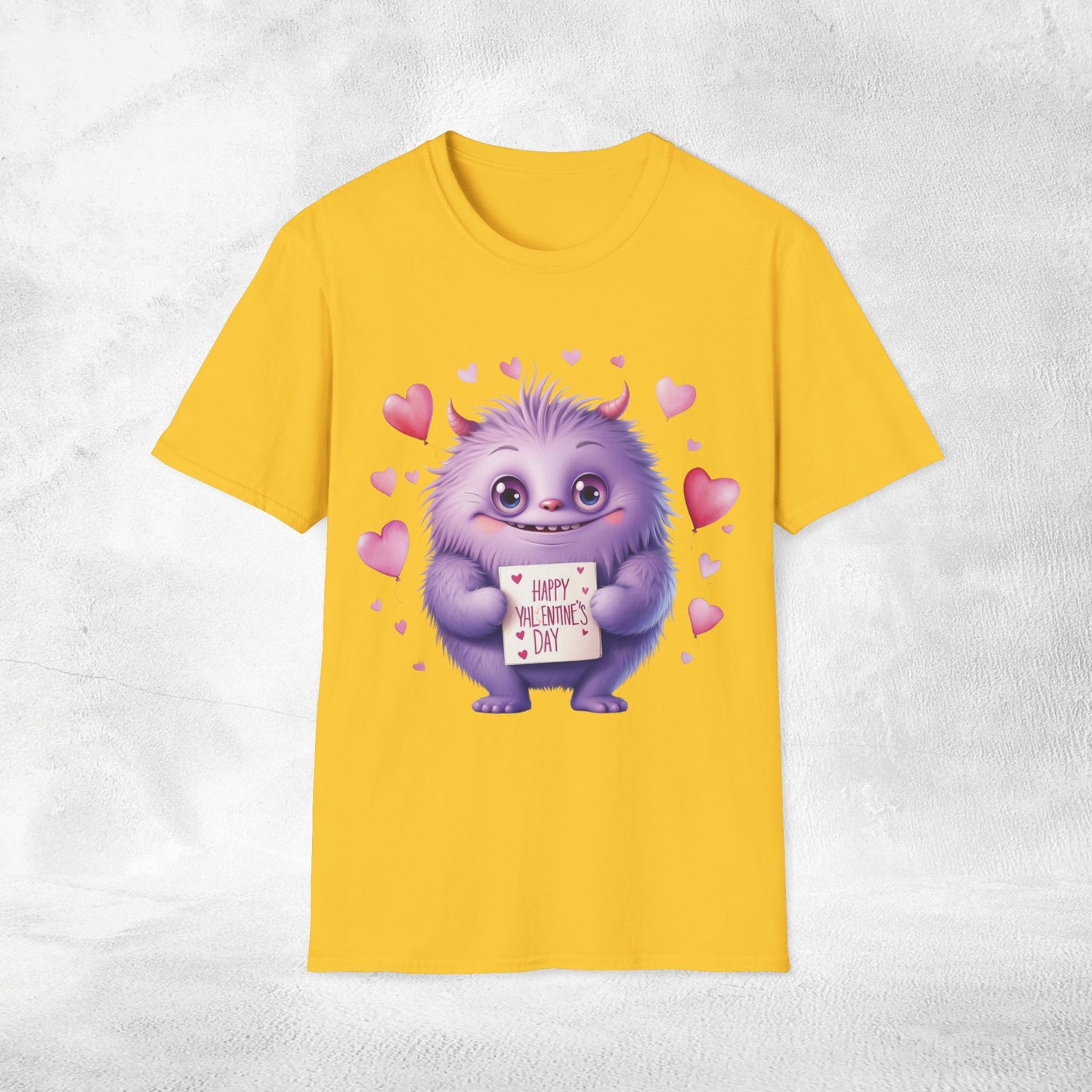 Unisex couples t-shirt valentine monster