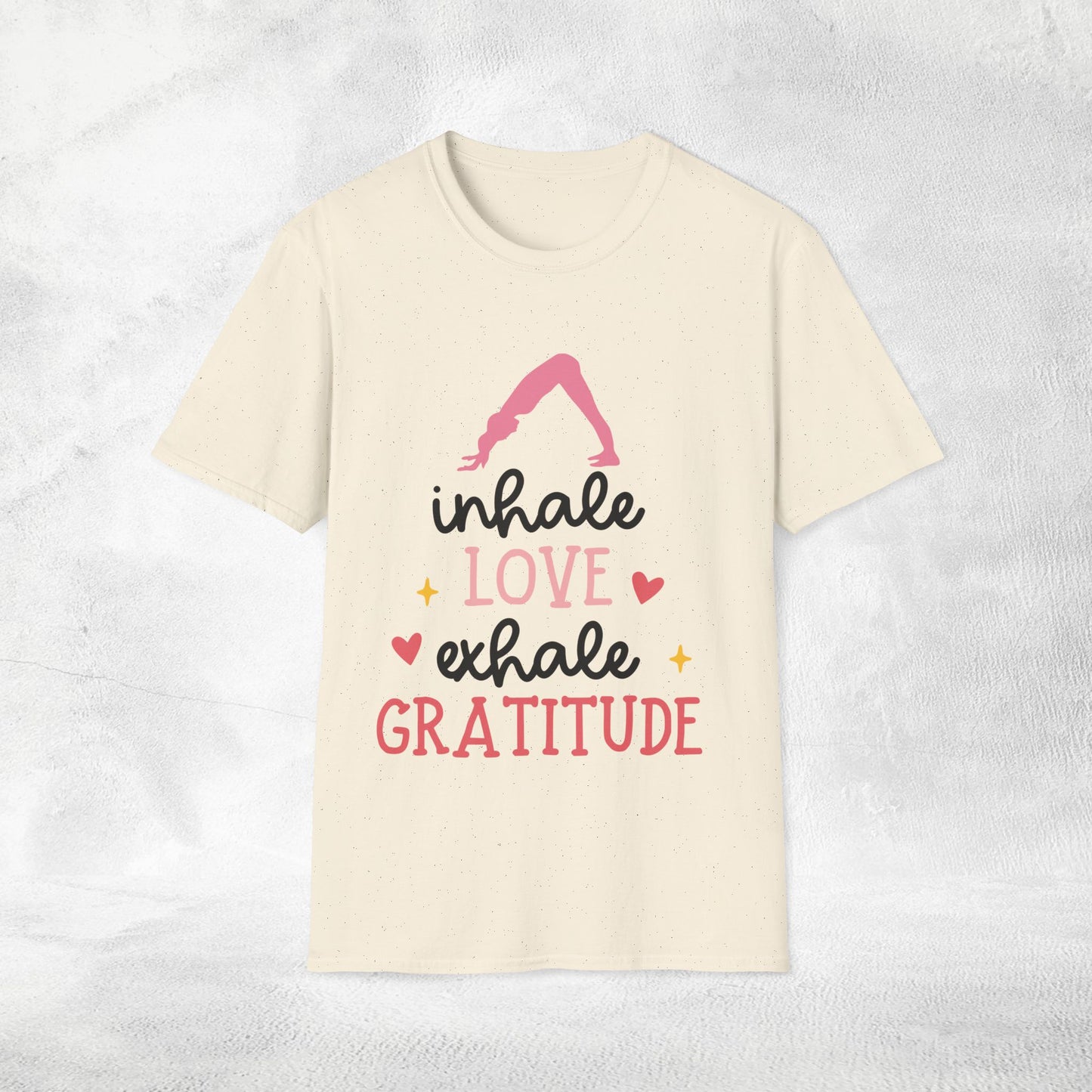 Women's yoga shirt inhale love exhale gratitude