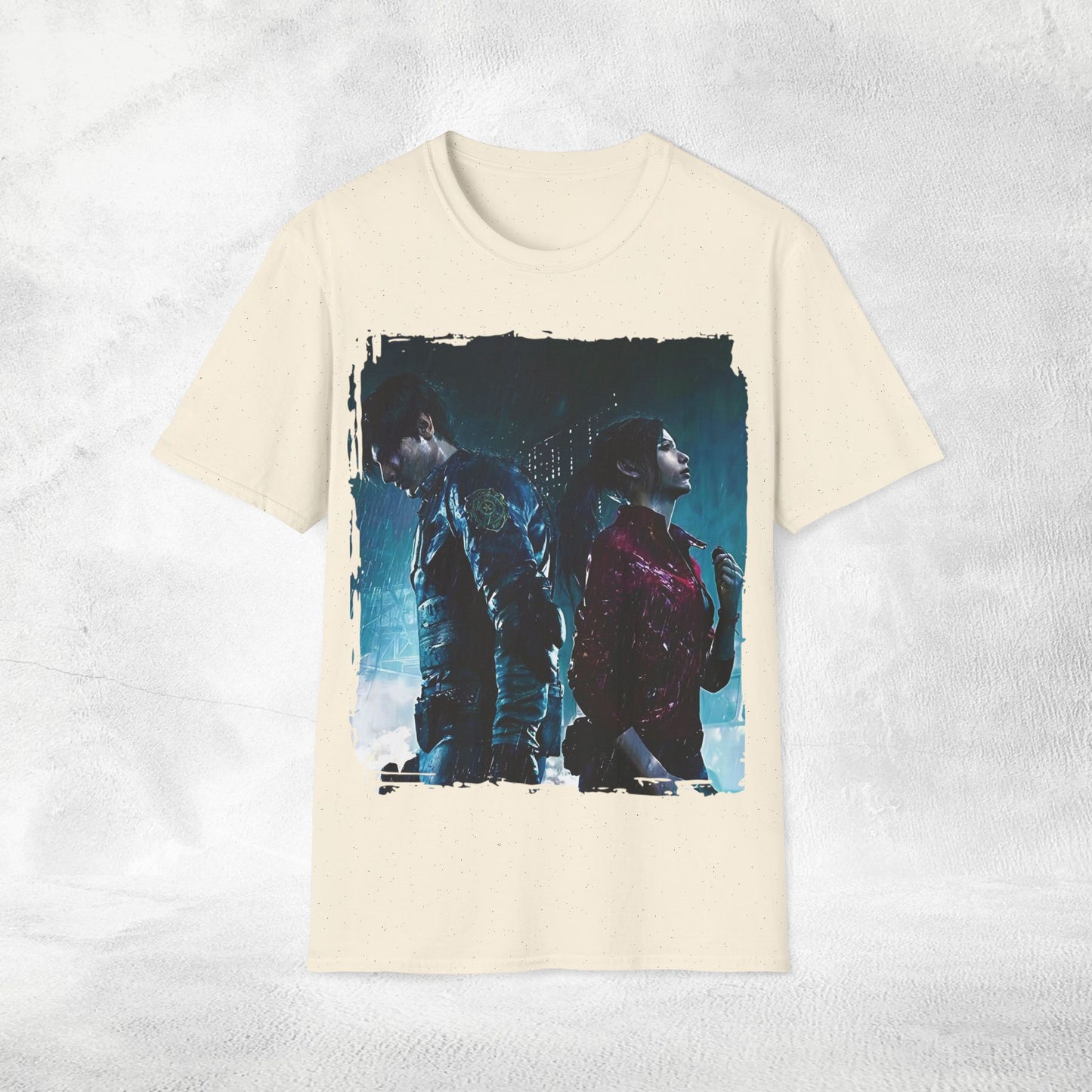 Unisex gaming shirt Resident Evil Claire Redfield and Leon S. Kennedy