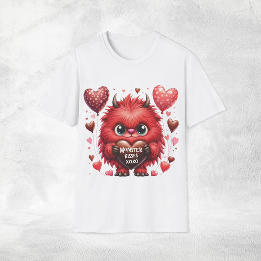 Unisex couples t-shirt valentine monster