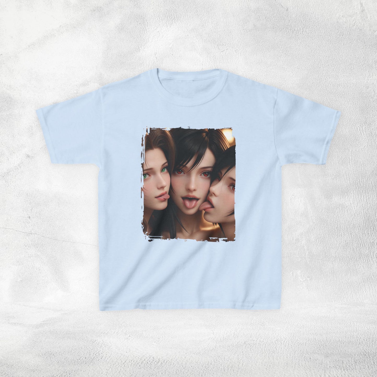 Kids  gaming shirt Final Fantasy Tifa Lockhart and Aerith Gainsborough Yuffie Kisaragi