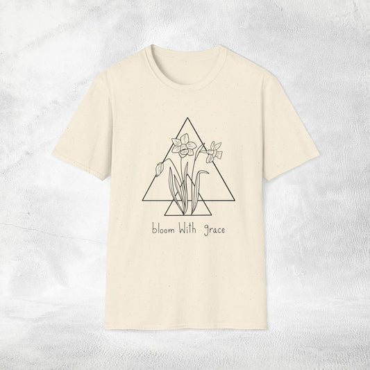 Women's Slogan T-shirt bloom with grace