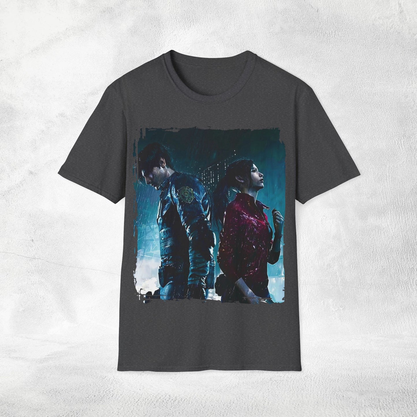 Unisex gaming shirt Resident Evil Claire Redfield and Leon S. Kennedy