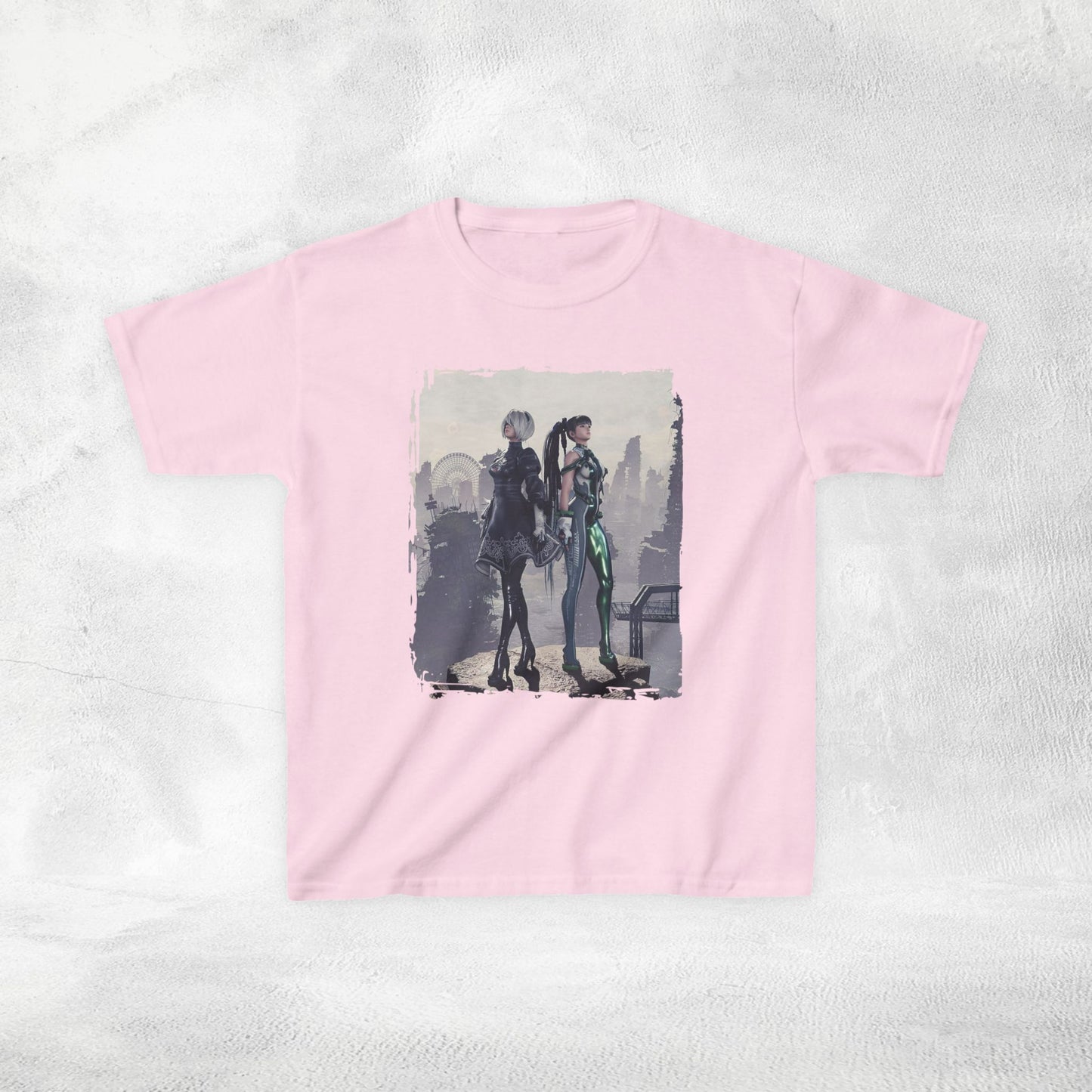 Kids  gaming shirt Stellar Blade Eve and 2B