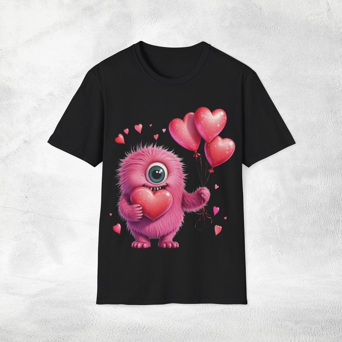 Unisex couples t-shirt valentine monster