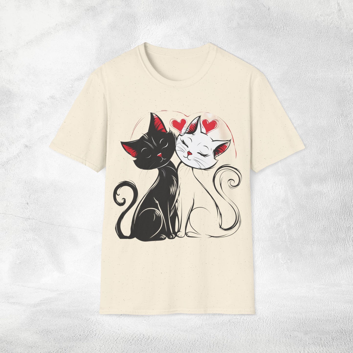 Unisex couples T-Shirt loving cats
