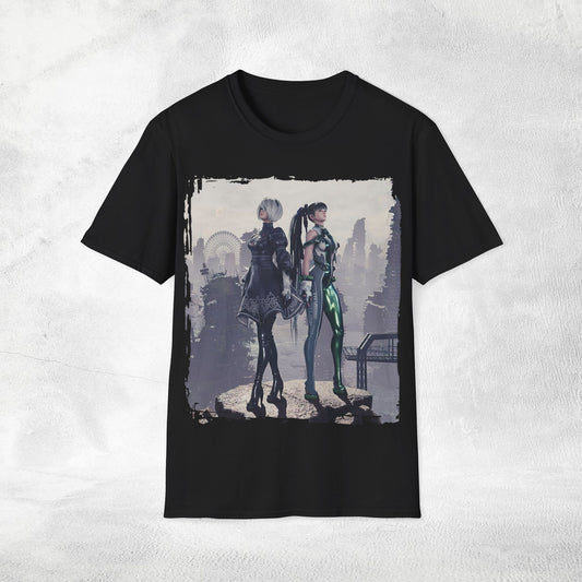 Unisex Gaming shirt Stellar Blade Eve and 2B Nier Crossover