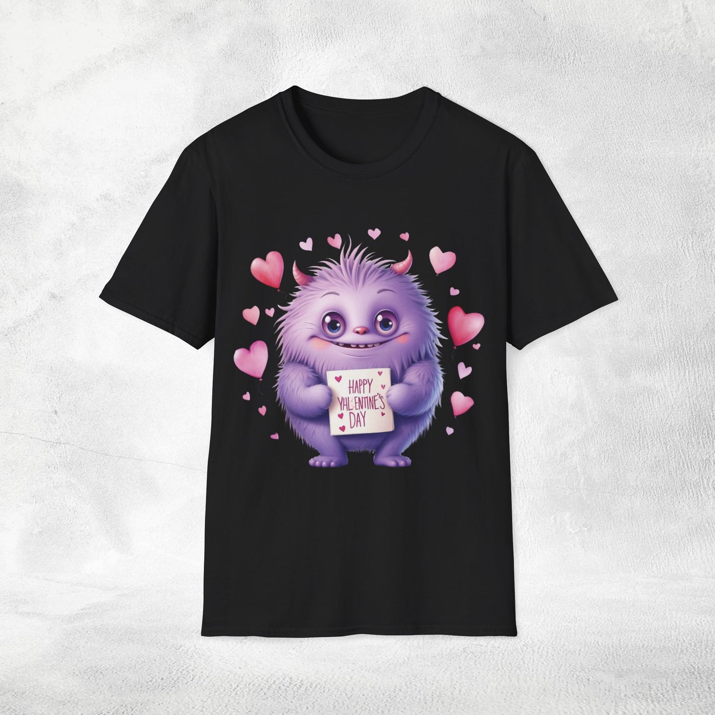 Unisex couples t-shirt valentine monster