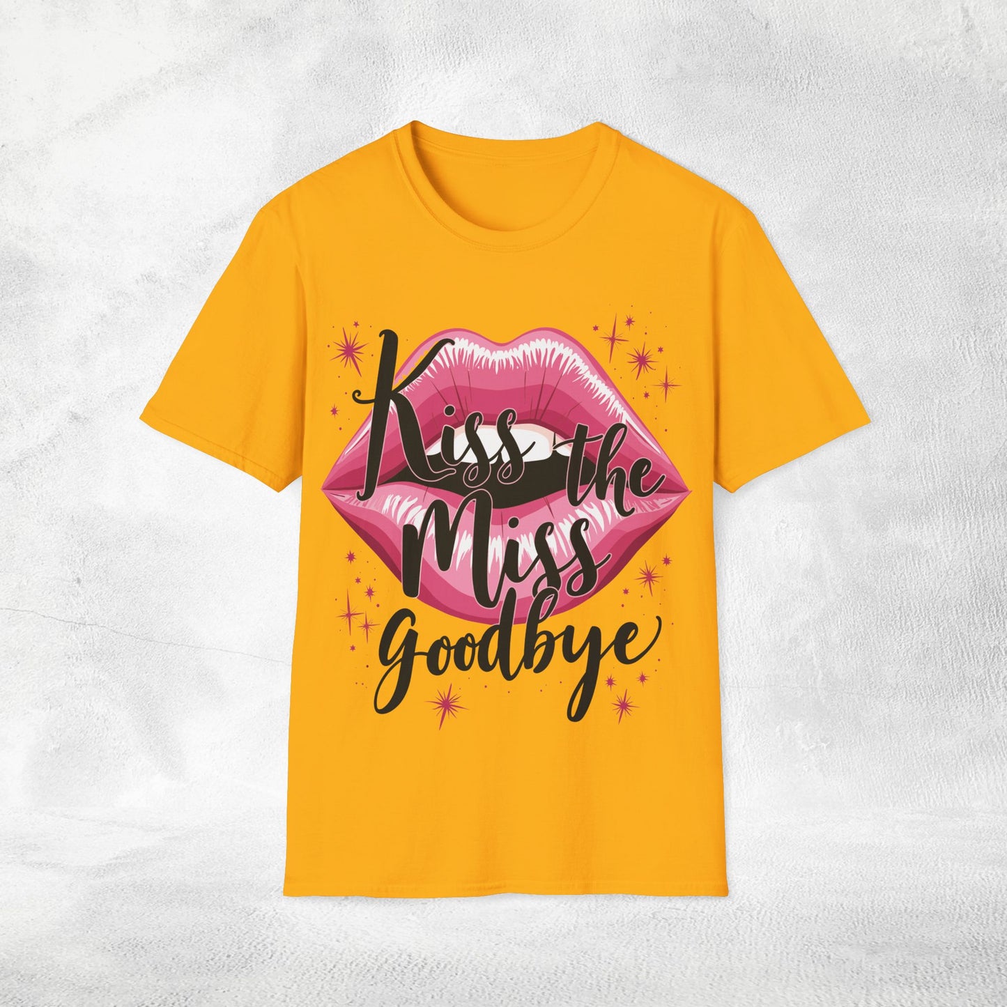 Women's T-Shirt Kiss the Miss Goodbye bachelorette party