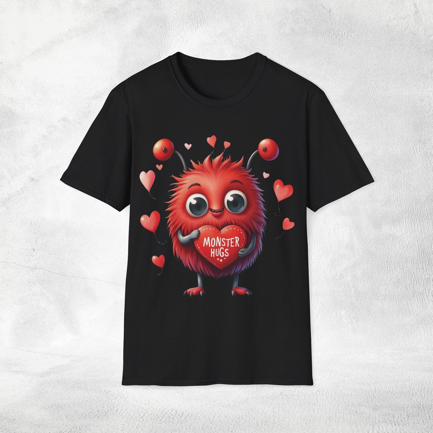 Unisex couples t-shirt valentine monster